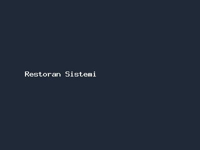 Restoran Sipariş Sistemi
